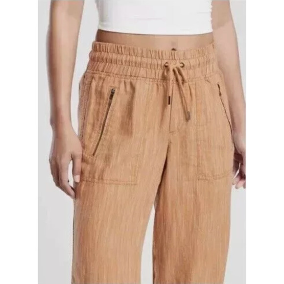 Athleta Cabo Linen Textured Wide Leg Pant Rain Dance Siena Beige Size‎ 24 Plus - Picture 7 of 7